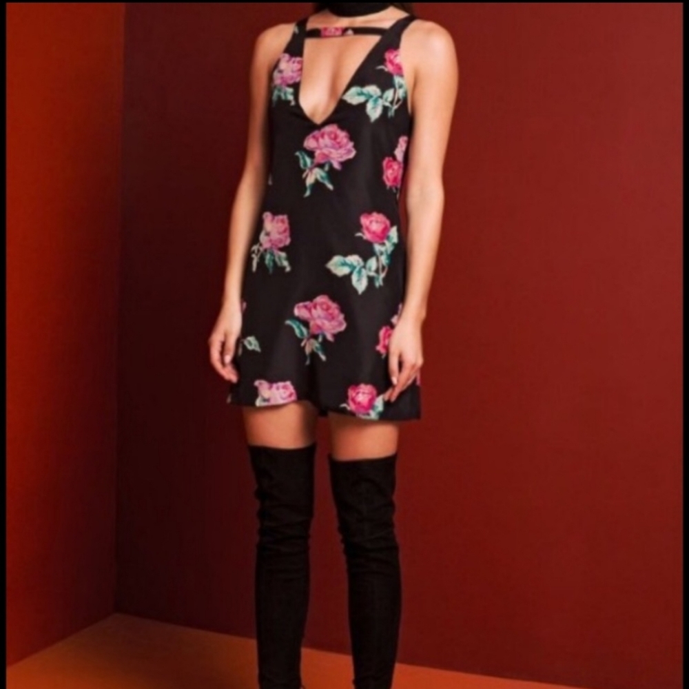 Stone cold fox peony silk dress